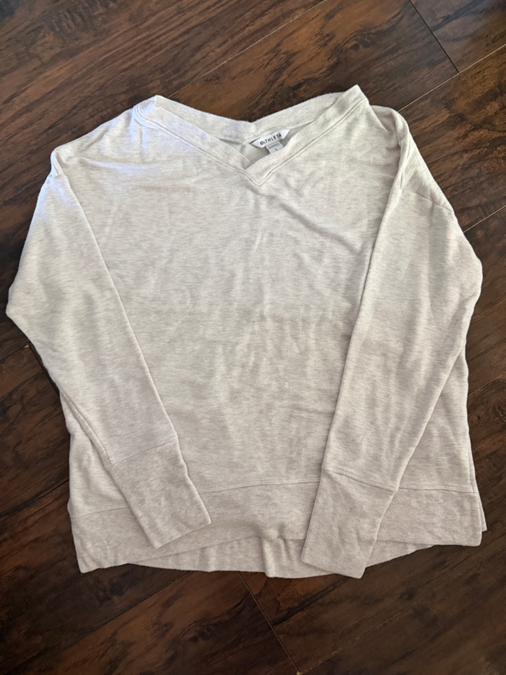 Athleta V-Neck Lightweight Super Soft Top - Cream